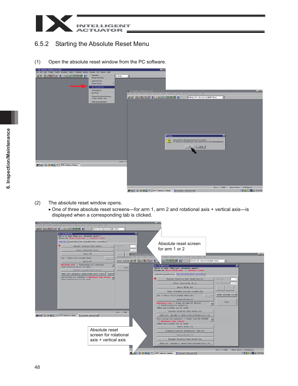 2 starting the absolute reset menu | IAI America IX-NNC8040 User Manual | Page 54 / 90
