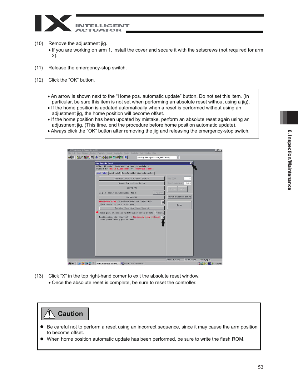 Caution | IAI America IX-NNC8040 User Manual | Page 59 / 90