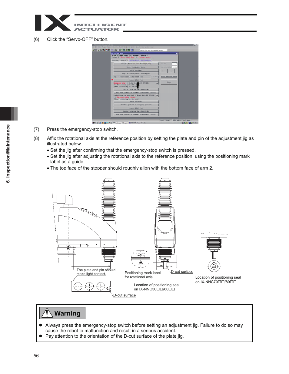 Warning | IAI America IX-NNC8040 User Manual | Page 62 / 90