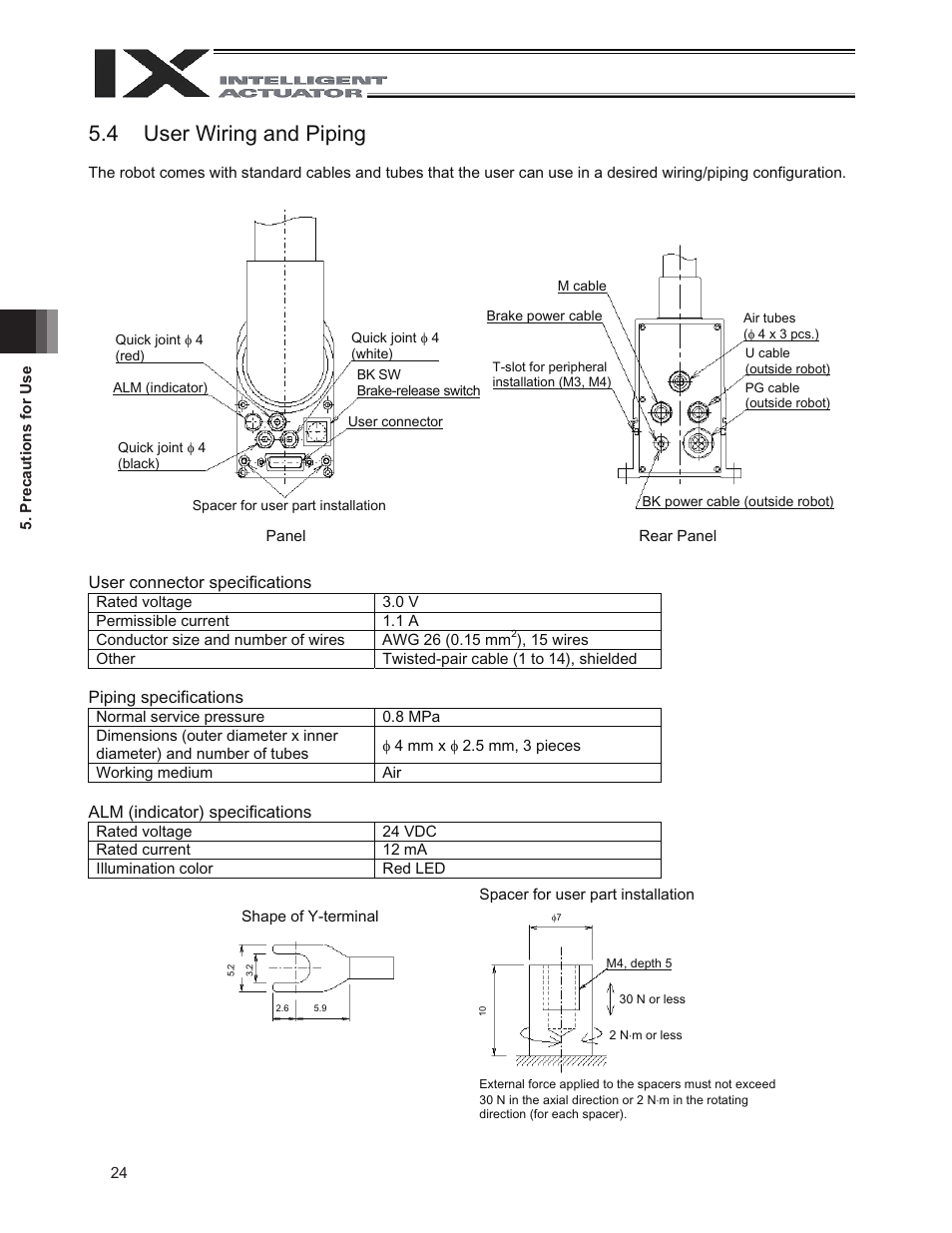 4 user wiring and piping | IAI America IX-NNN3515 User Manual | Page 32 / 76