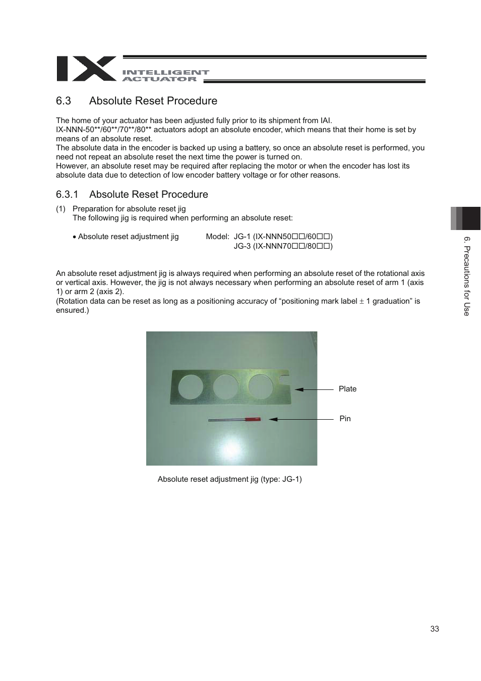 3 absolute reset procedure, 1 absolute reset procedure | IAI America IX-NNN8040 User Manual | Page 41 / 84