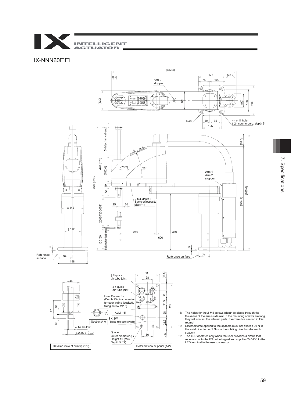 Ix-nnn60, 59 7. speciﬁ cations | IAI America IX-NNN8040 User Manual | Page 67 / 84