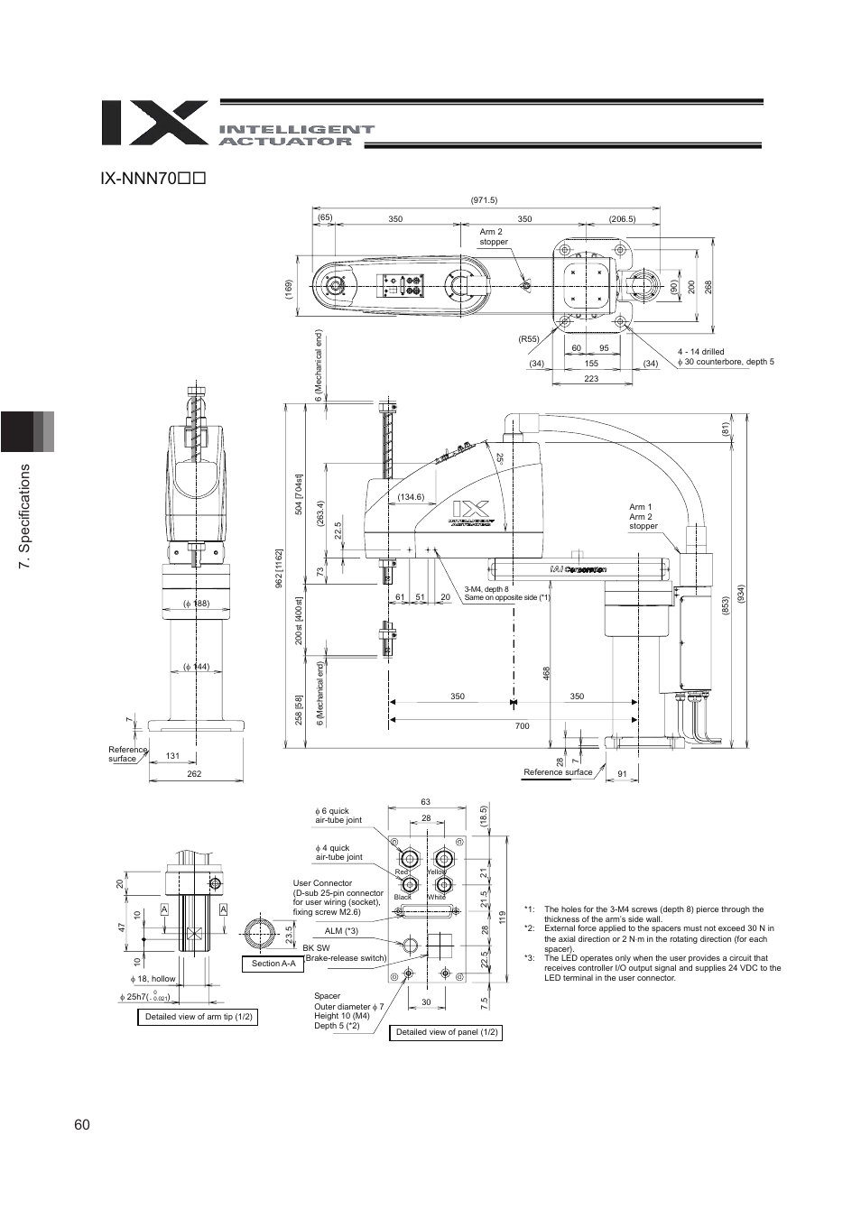 Ix-nnn70, 60 7. speciﬁ cations | IAI America IX-NNN8040 User Manual | Page 68 / 84