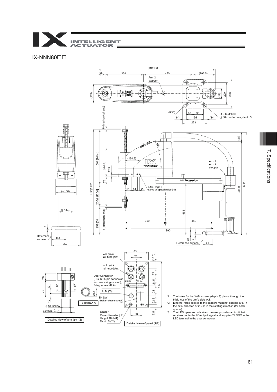 Ix-nnn80, 61 7. speciﬁ cations | IAI America IX-NNN8040 User Manual | Page 69 / 84