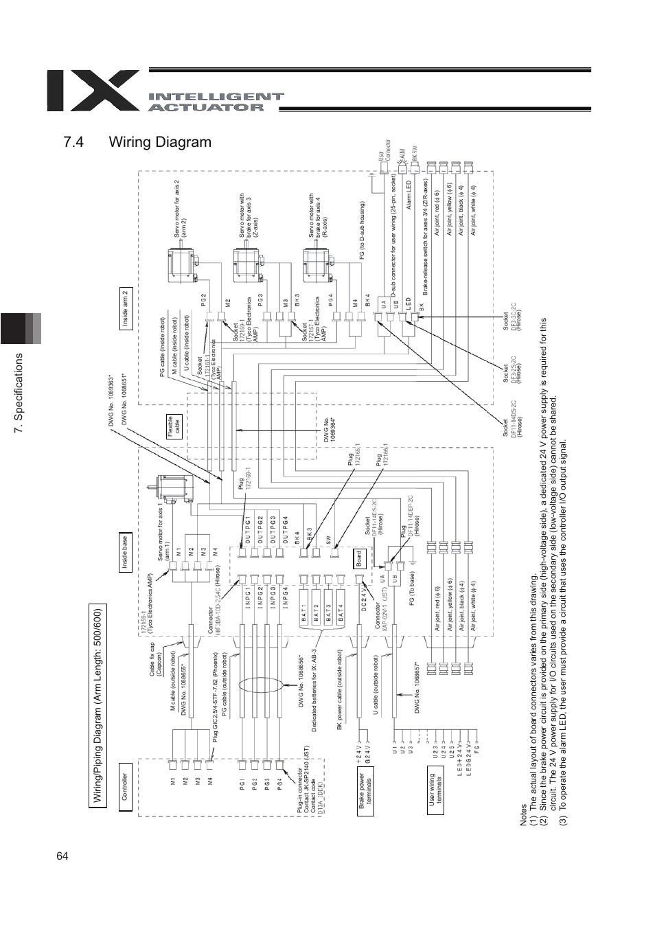 4 wiring diagram, 64 7. speciﬁ cations | IAI America IX-NNN8040 User Manual | Page 72 / 84