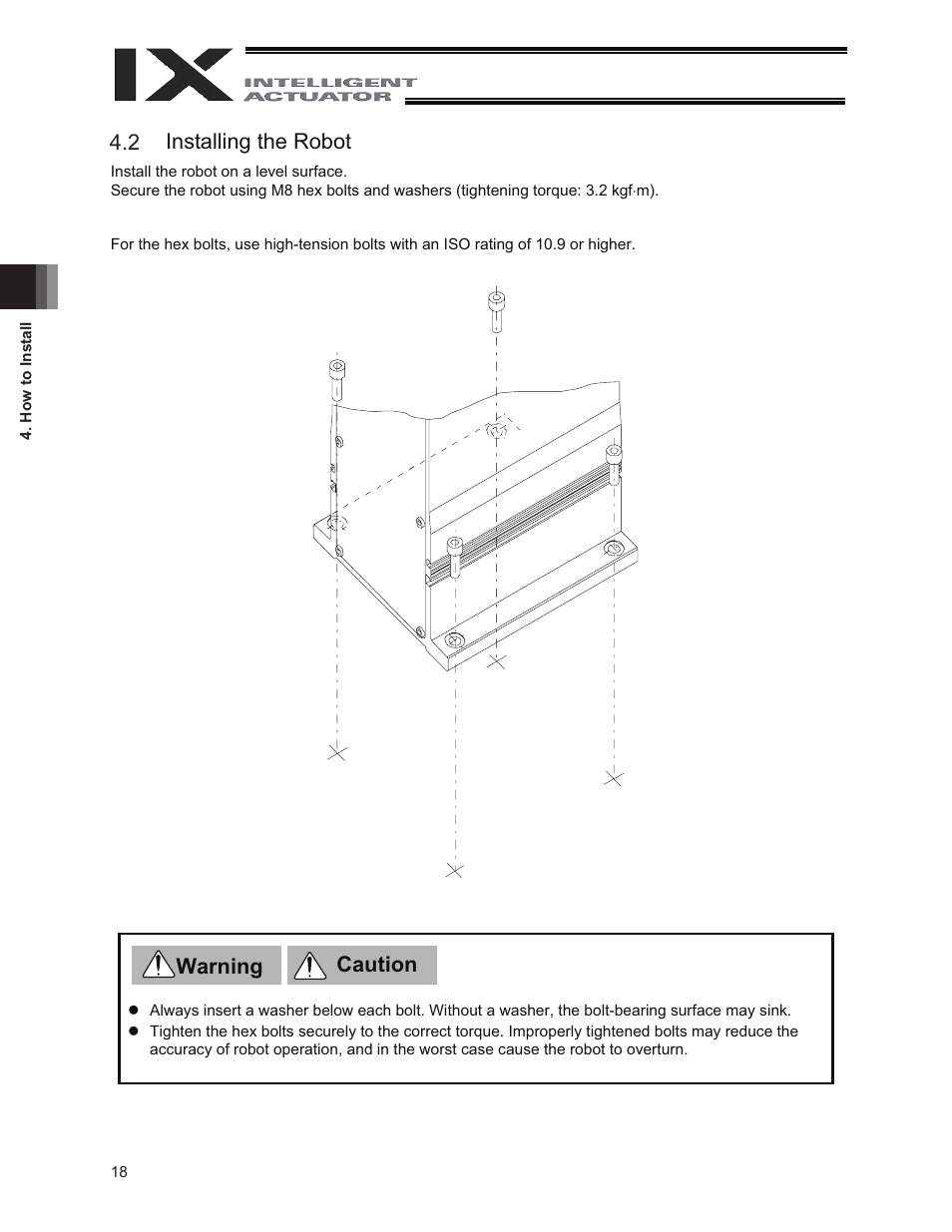 2 installing the robot | IAI America IX-NNW3515 User Manual | Page 24 / 76