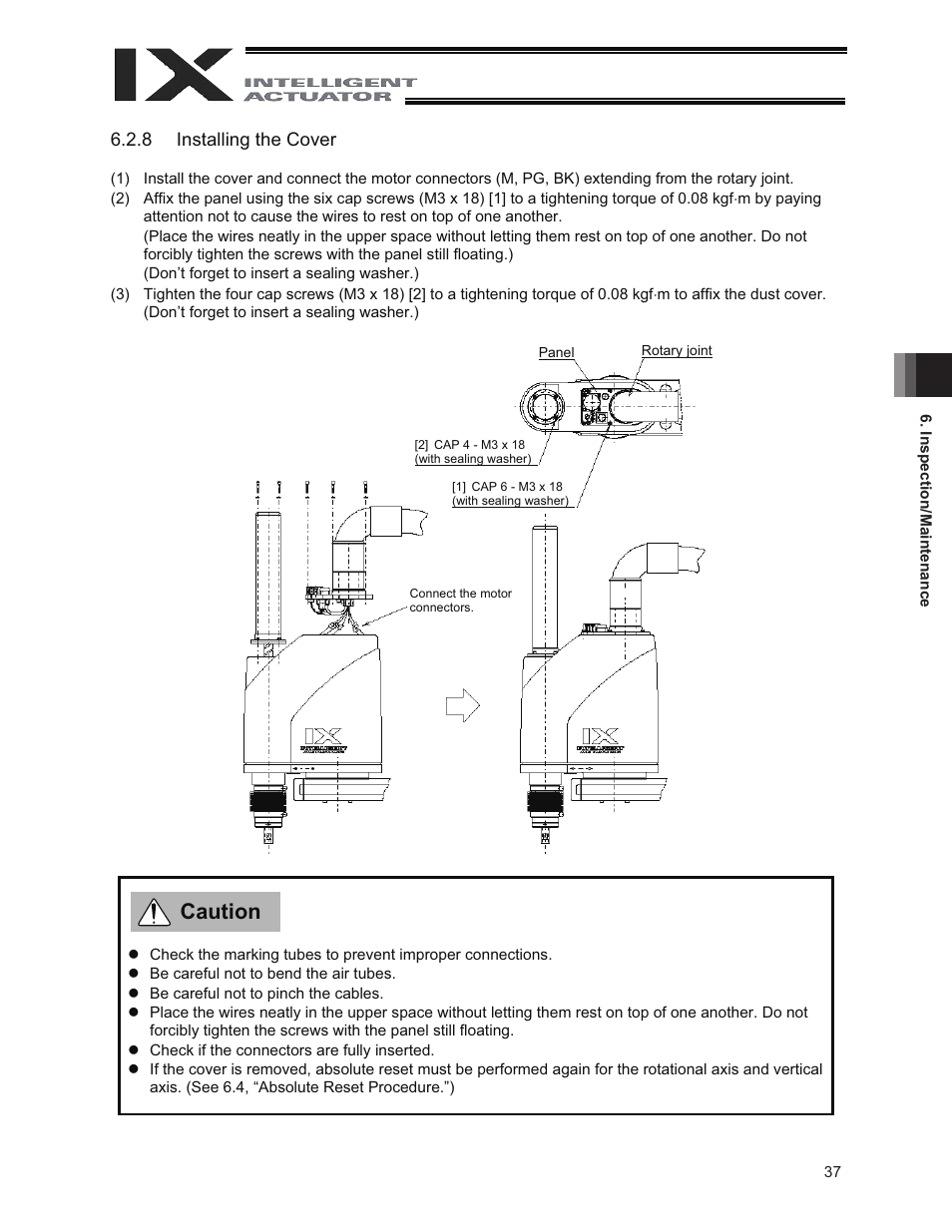 Caution | IAI America IX-NNW3515 User Manual | Page 43 / 76