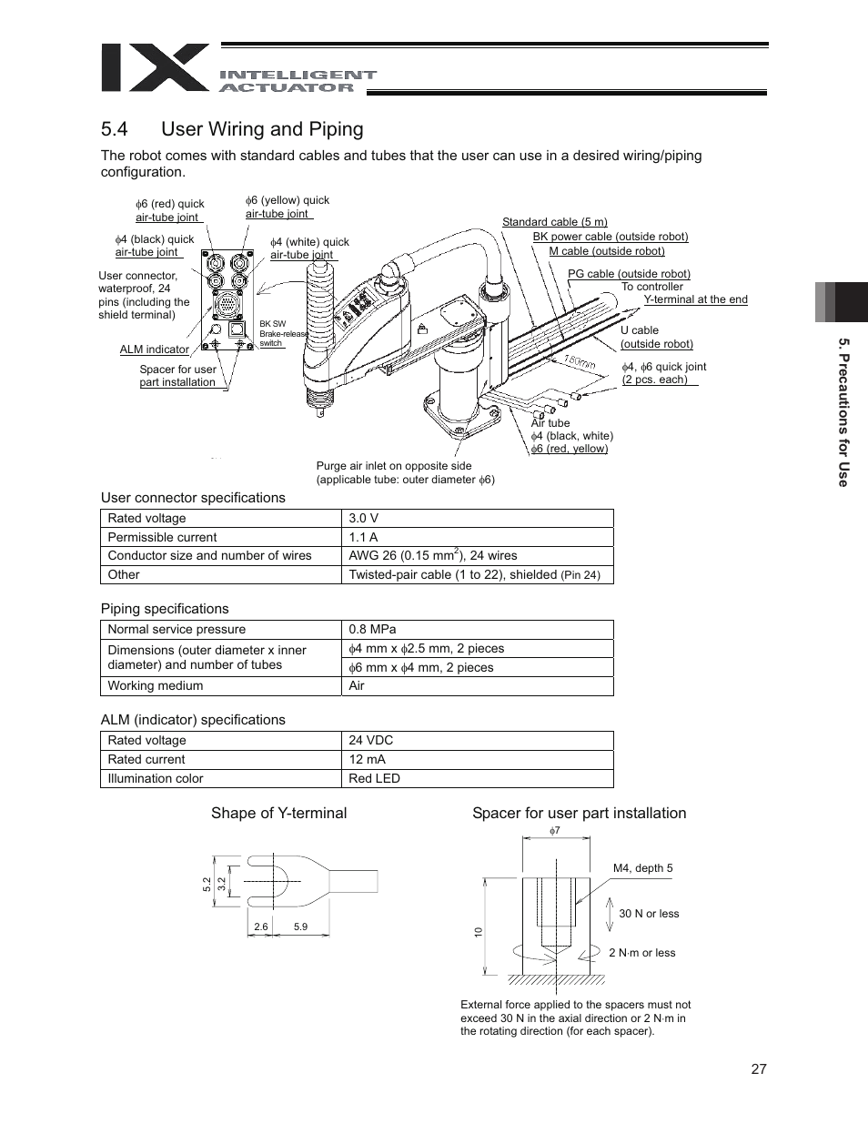 4 user wiring and piping | IAI America IX-NNW8040 User Manual | Page 33 / 88