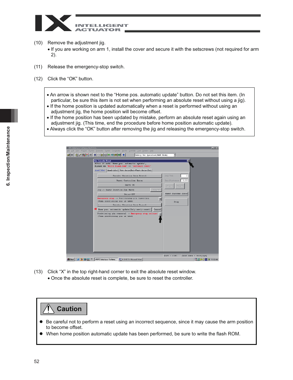 Caution | IAI America IX-NNW8040 User Manual | Page 58 / 88