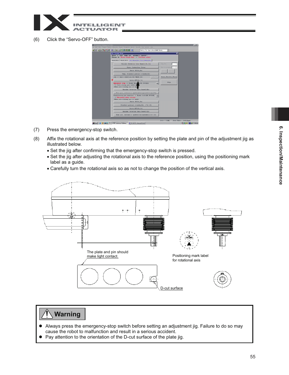 Warning | IAI America IX-NNW8040 User Manual | Page 61 / 88