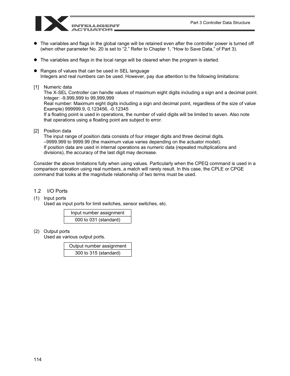 I/o ports | IAI America XSEL-QX User Manual | Page 138 / 558