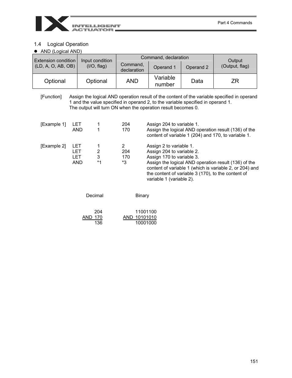 Logical operation | IAI America XSEL-QX User Manual | Page 175 / 558