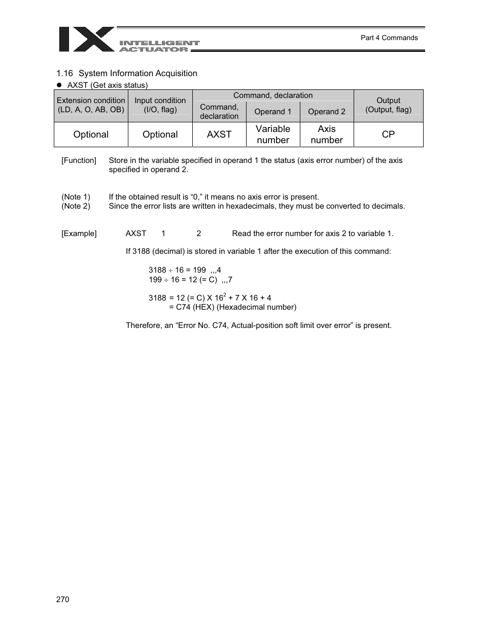 16 system information acquisition | IAI America XSEL-QX User Manual | Page 294 / 558