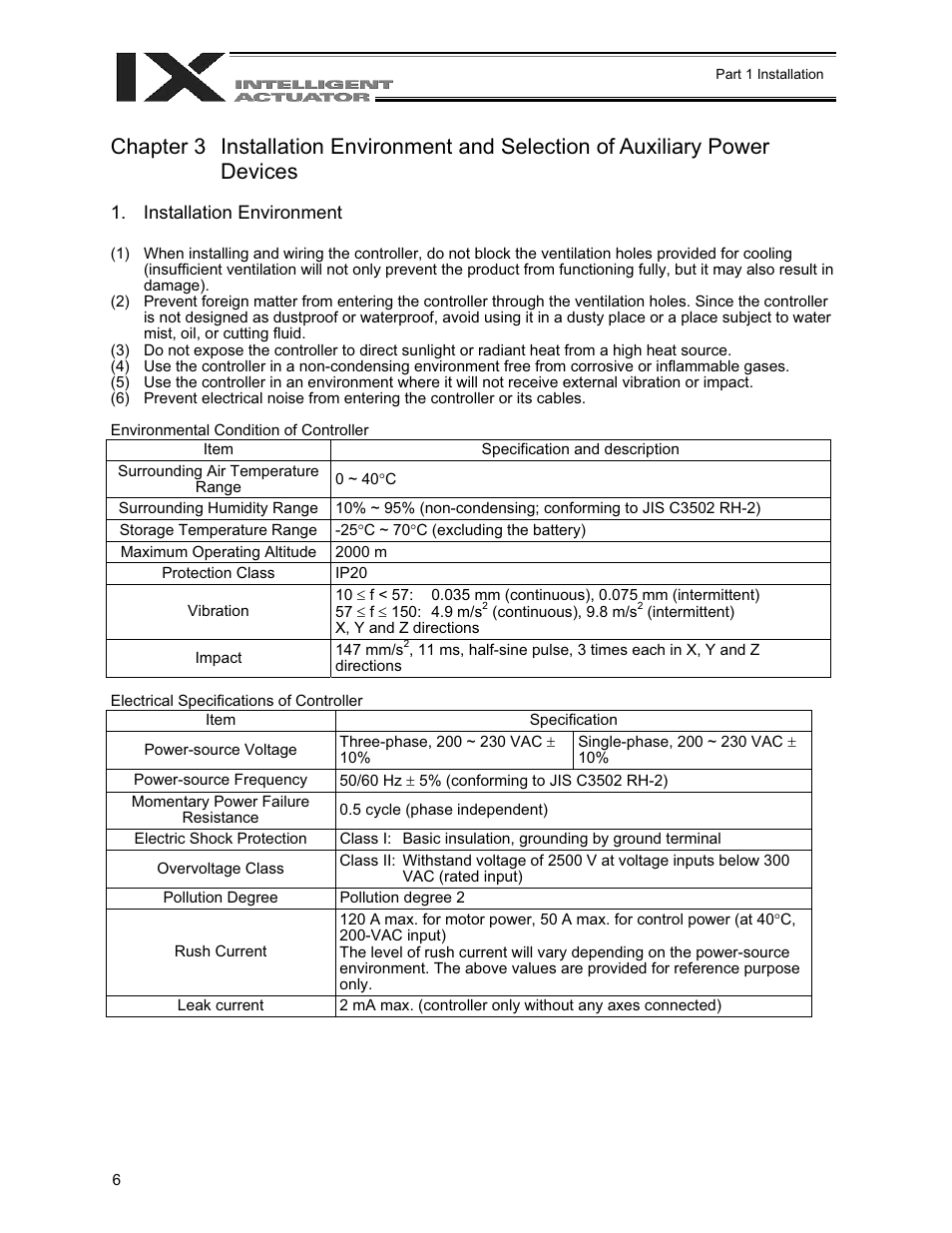 Chapter 3, Installation environment | IAI America XSEL-QX User Manual | Page 30 / 558