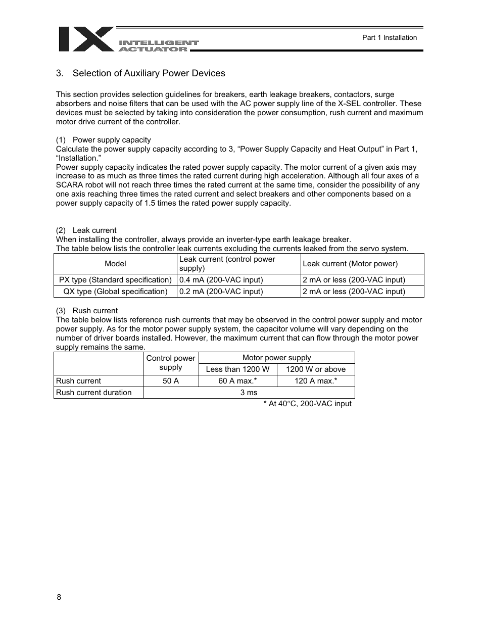 Selection of auxiliary power devices | IAI America XSEL-QX User Manual | Page 32 / 558