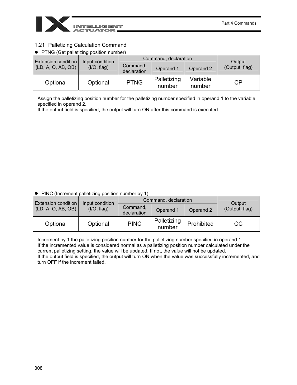 21 palletizing calculation command | IAI America XSEL-QX User Manual | Page 332 / 558
