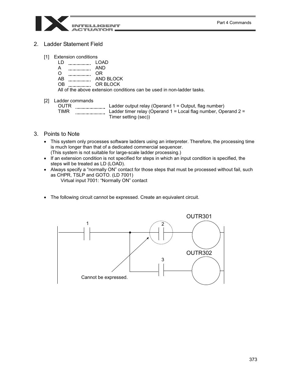 Ladder statement field, Points to note | IAI America XSEL-QX User Manual | Page 397 / 558