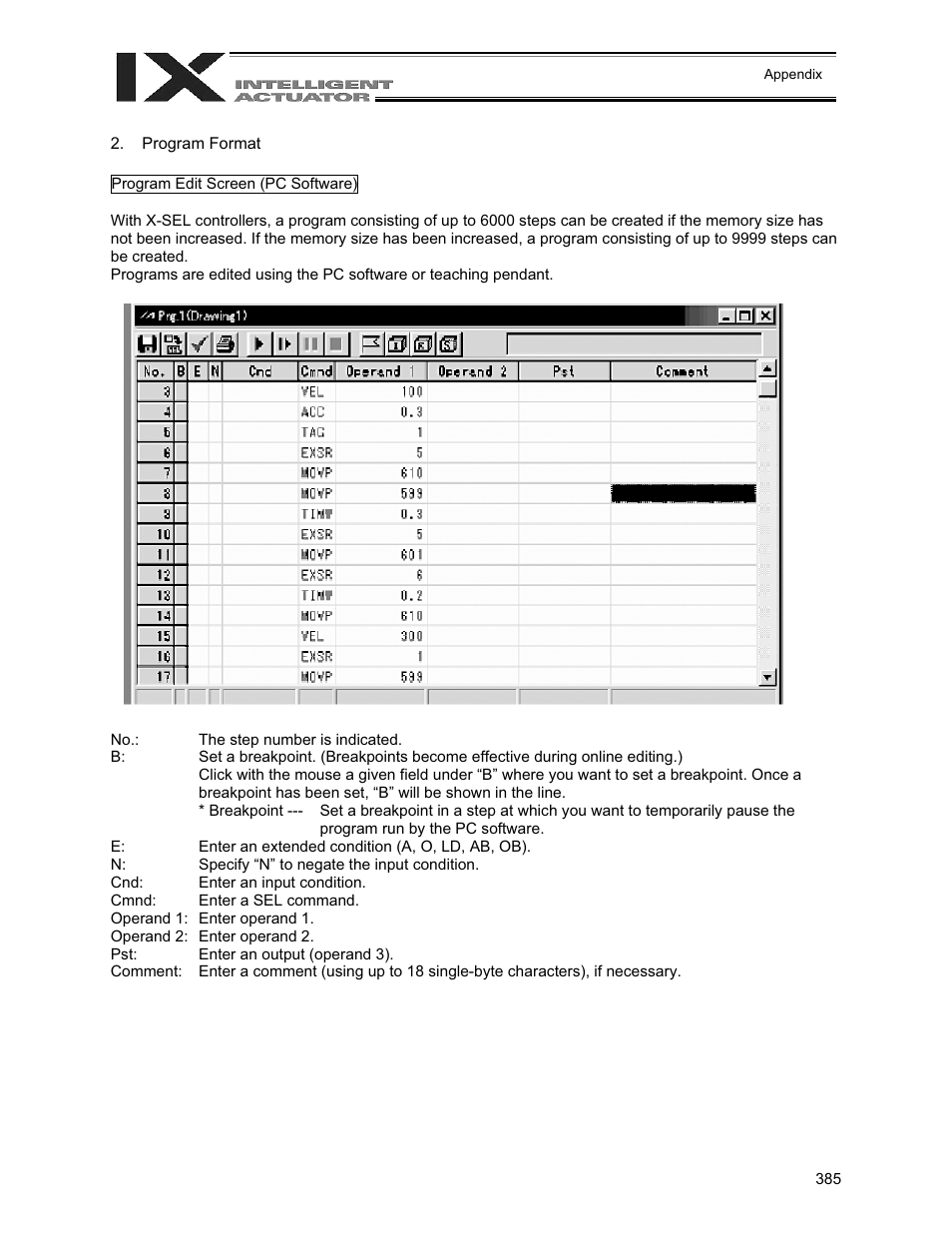Program format | IAI America XSEL-QX User Manual | Page 409 / 558