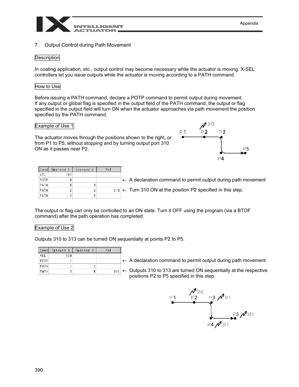 Output control during path movement | IAI America XSEL-QX User Manual | Page 414 / 558