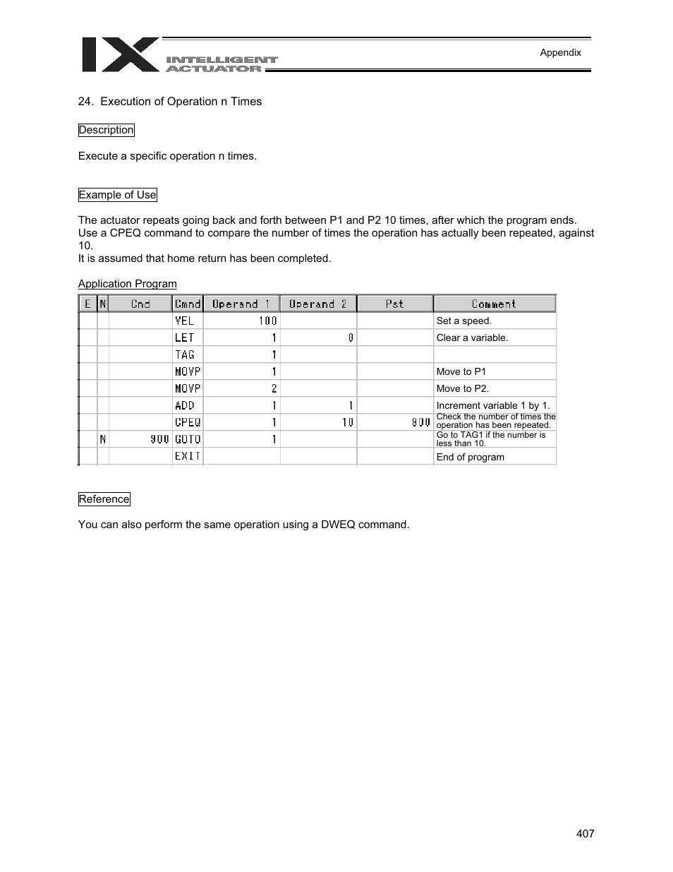 Execution of operation n times | IAI America XSEL-QX User Manual | Page 431 / 558