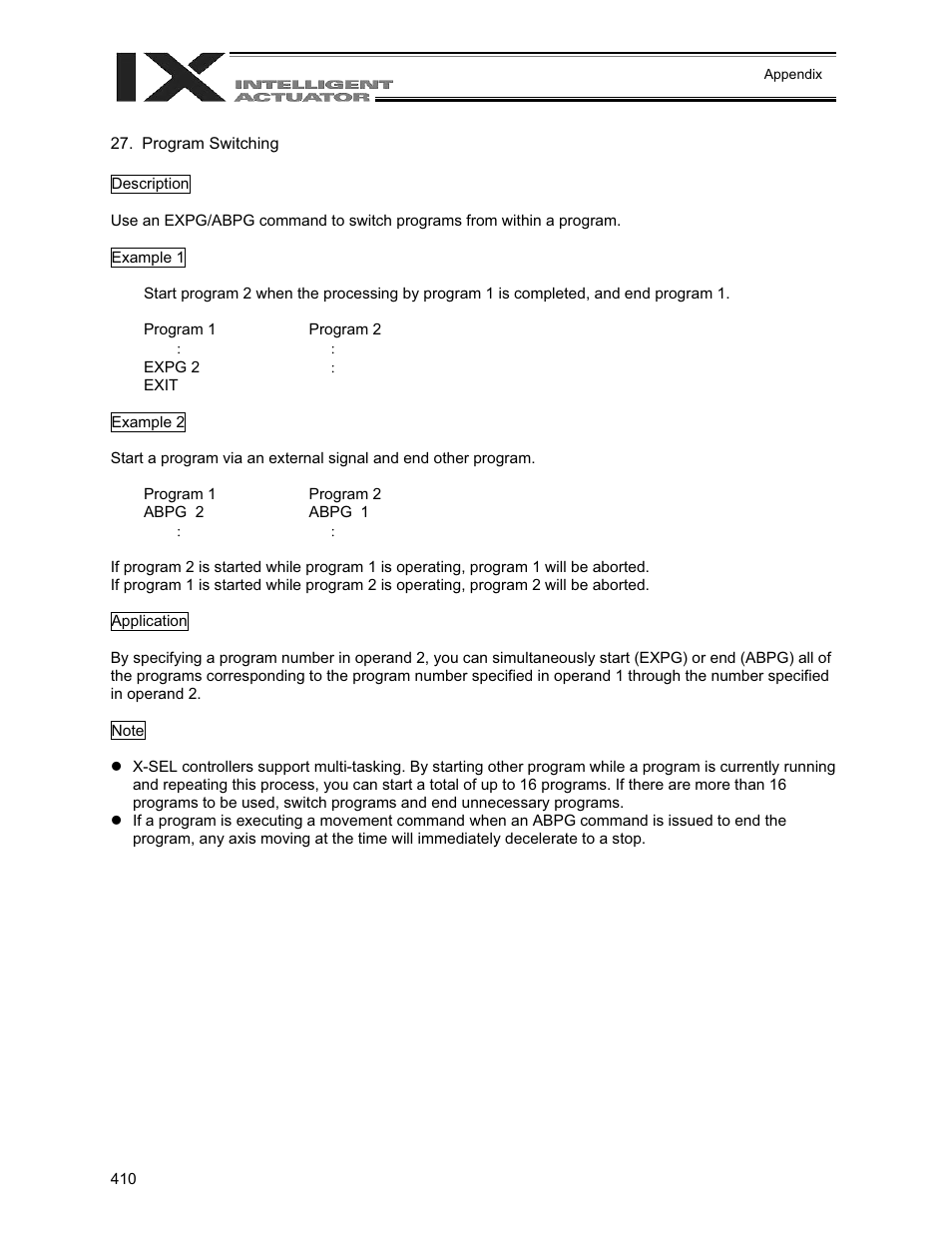Program switching | IAI America XSEL-QX User Manual | Page 434 / 558