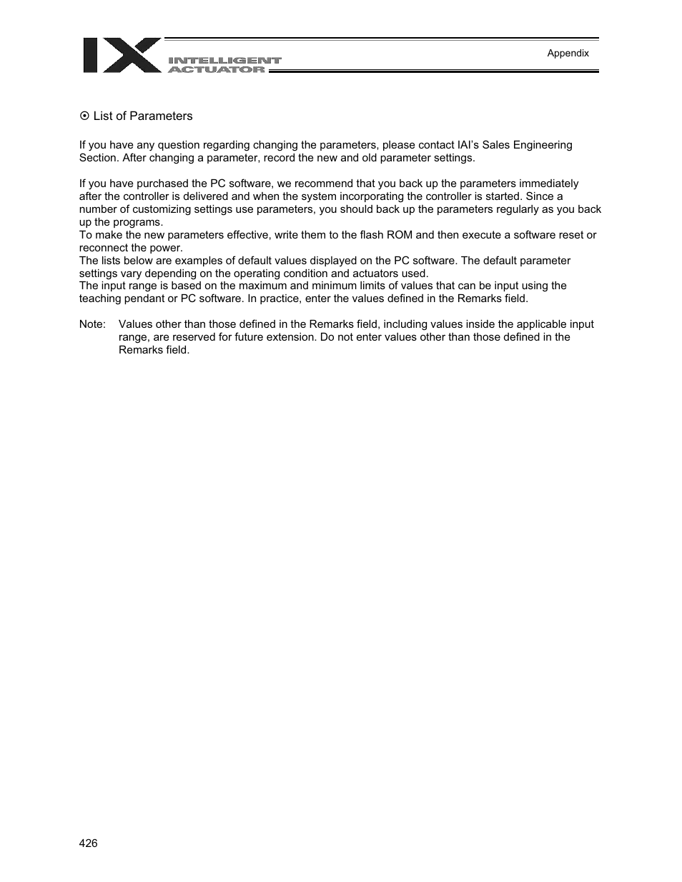 List of parameters | IAI America XSEL-QX User Manual | Page 450 / 558