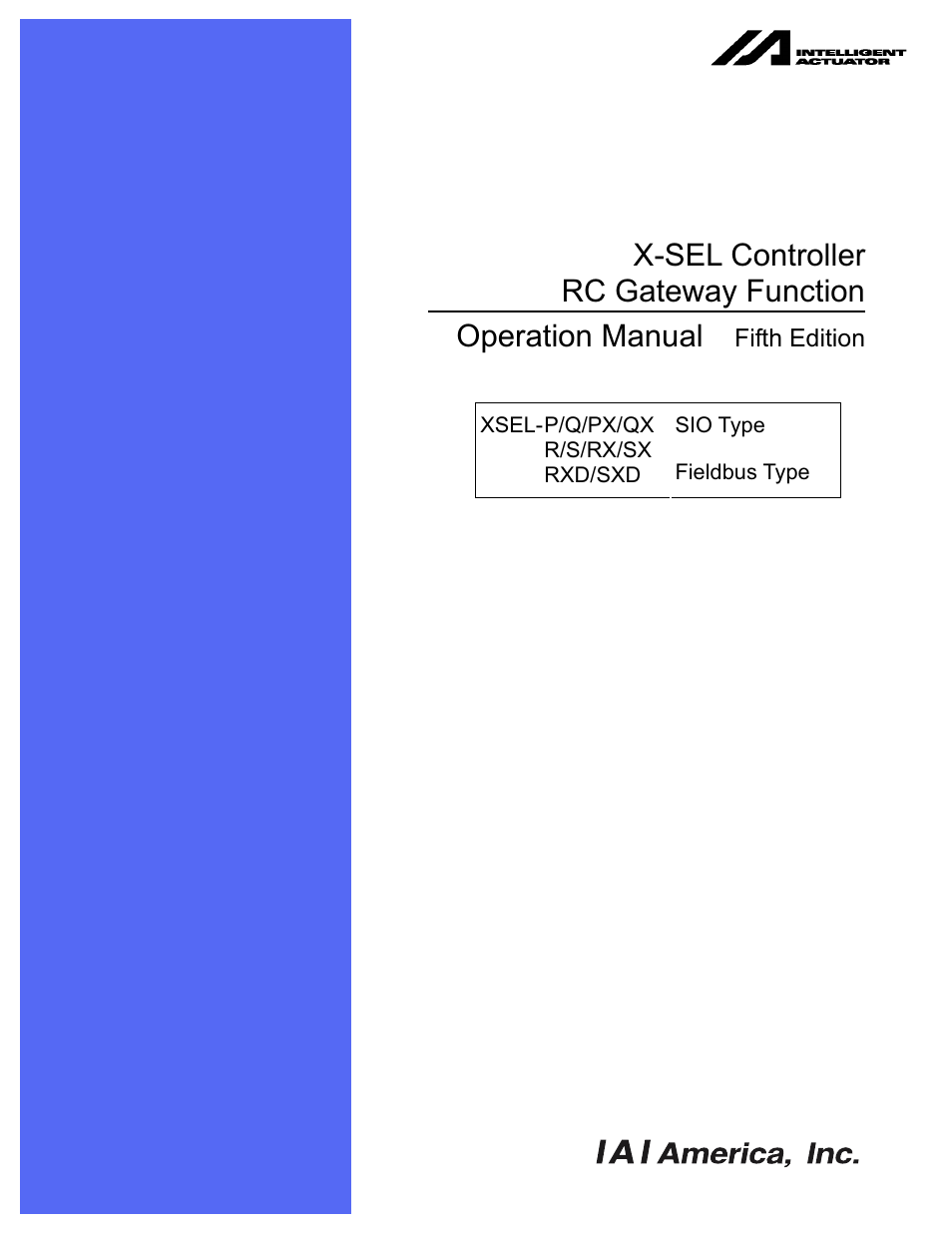 IAI America XSEL-S User Manual | 154 pages