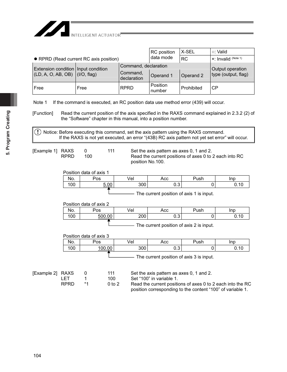 IAI America XSEL-S User Manual | Page 110 / 154