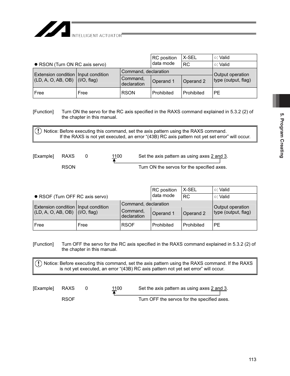 IAI America XSEL-S User Manual | Page 119 / 154