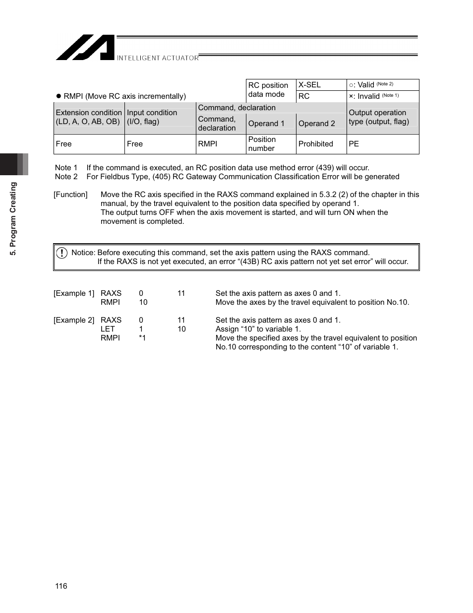 IAI America XSEL-S User Manual | Page 122 / 154