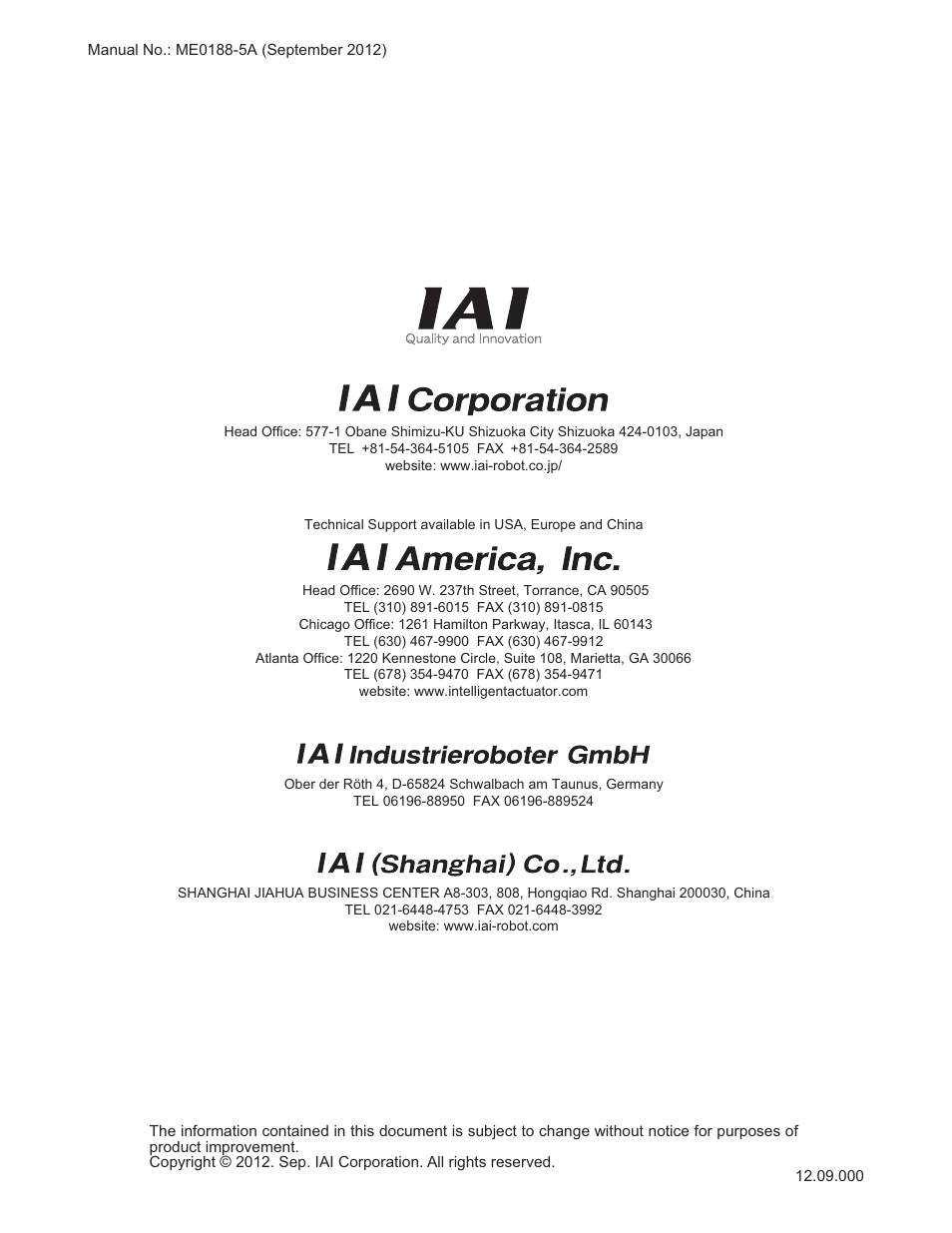 IAI America XSEL-S User Manual | Page 154 / 154