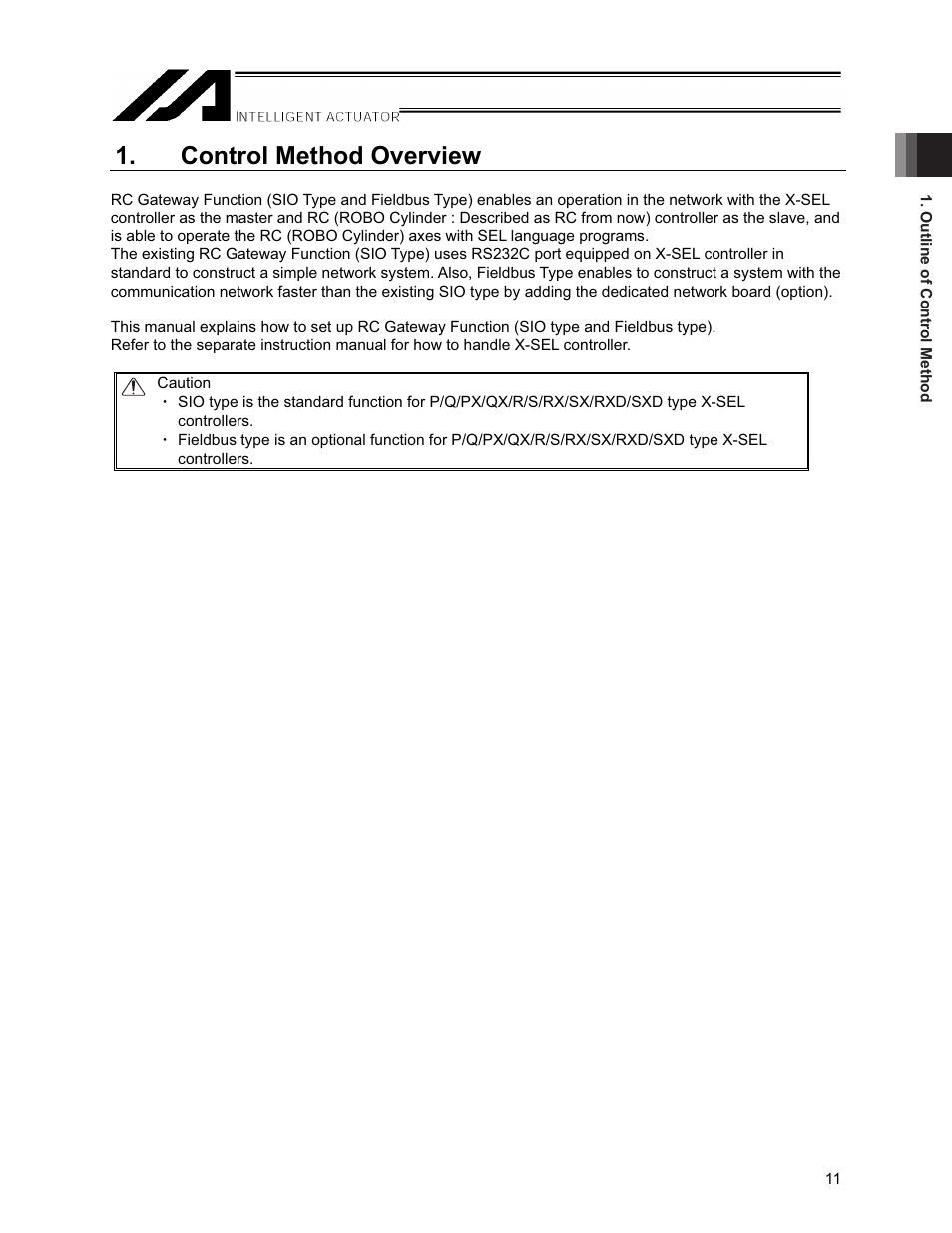 Control method overview | IAI America XSEL-S User Manual | Page 17 / 154
