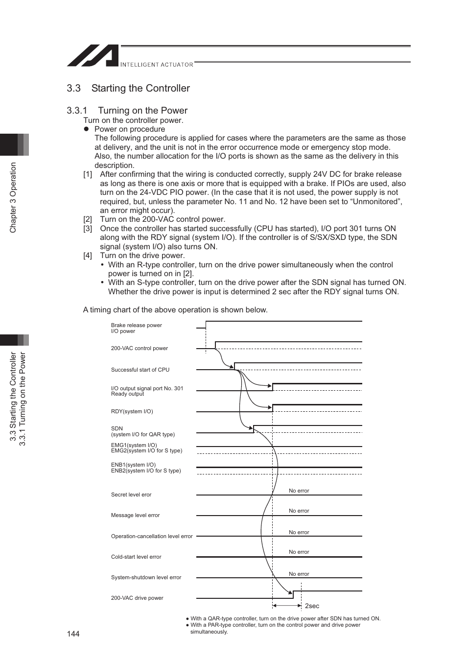 3 starting the controller, 1 turning on the power | IAI America XSEL-S User Manual | Page 152 / 544