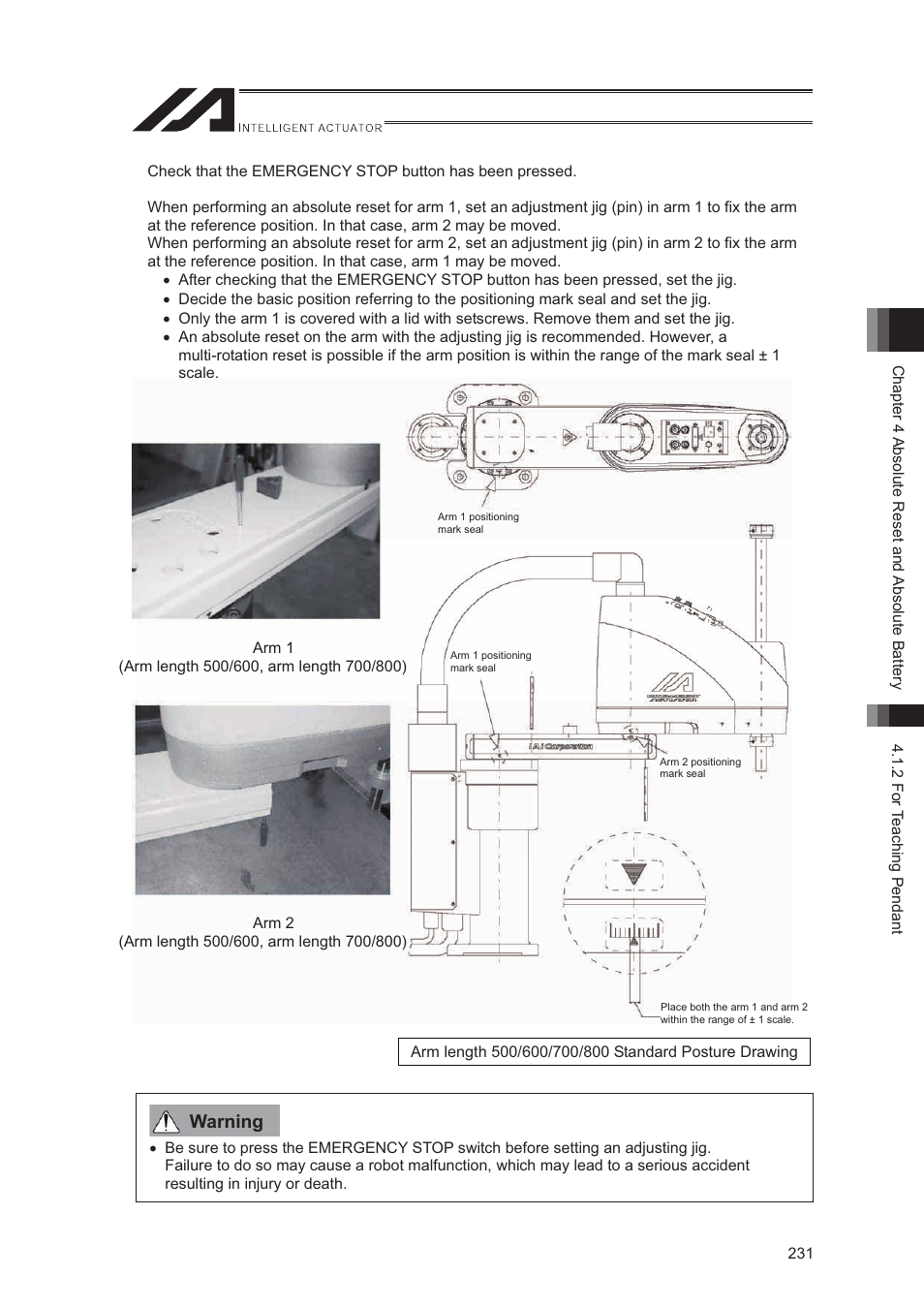 Warning | IAI America XSEL-S User Manual | Page 239 / 544