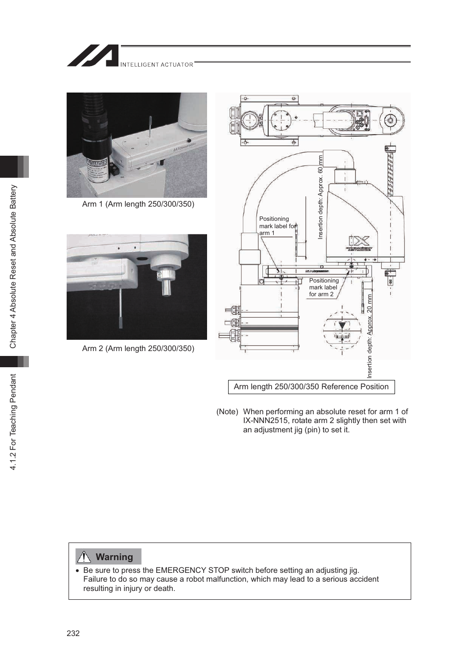 Warning | IAI America XSEL-S User Manual | Page 240 / 544
