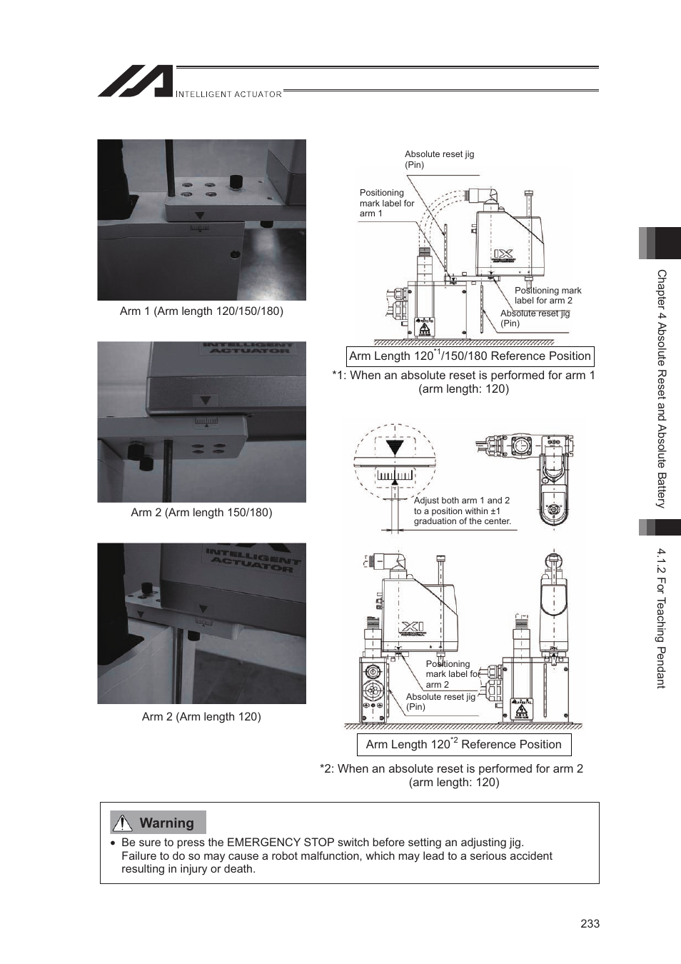 Warning | IAI America XSEL-S User Manual | Page 241 / 544