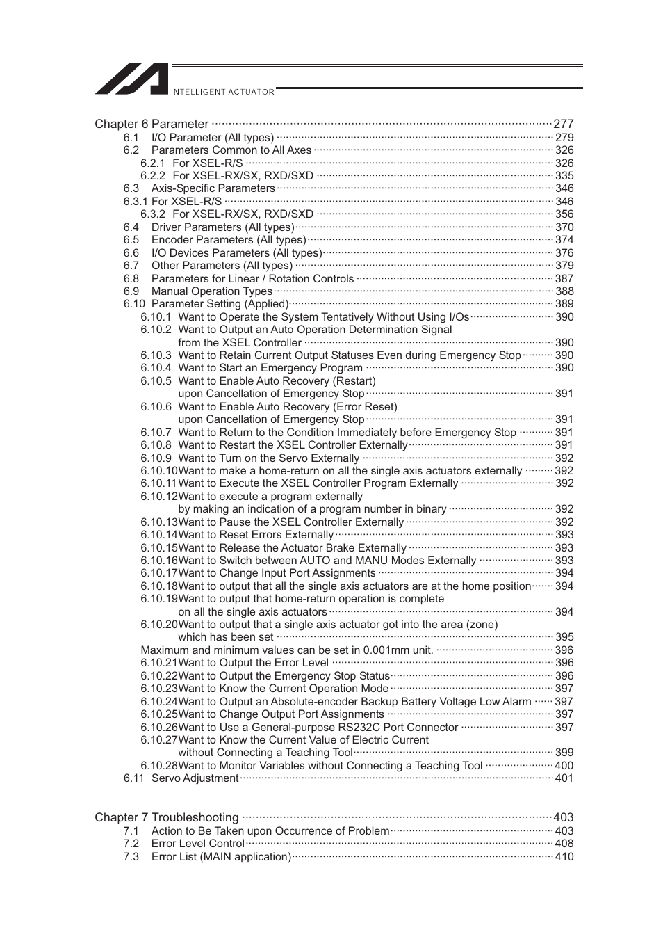 IAI America XSEL-S User Manual | Page 7 / 544