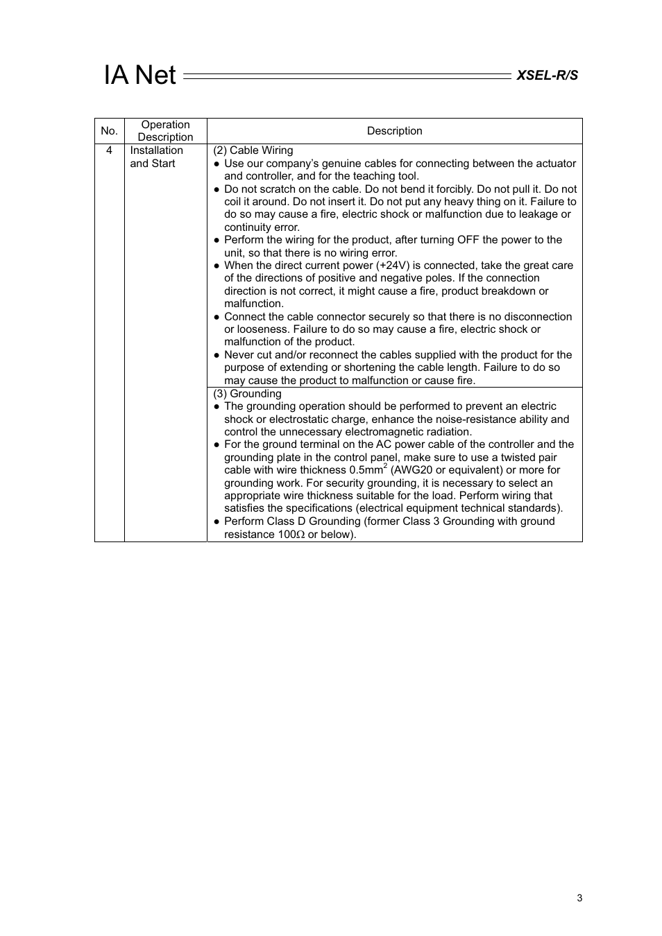 Ia net | IAI America XSEL-S User Manual | Page 9 / 84