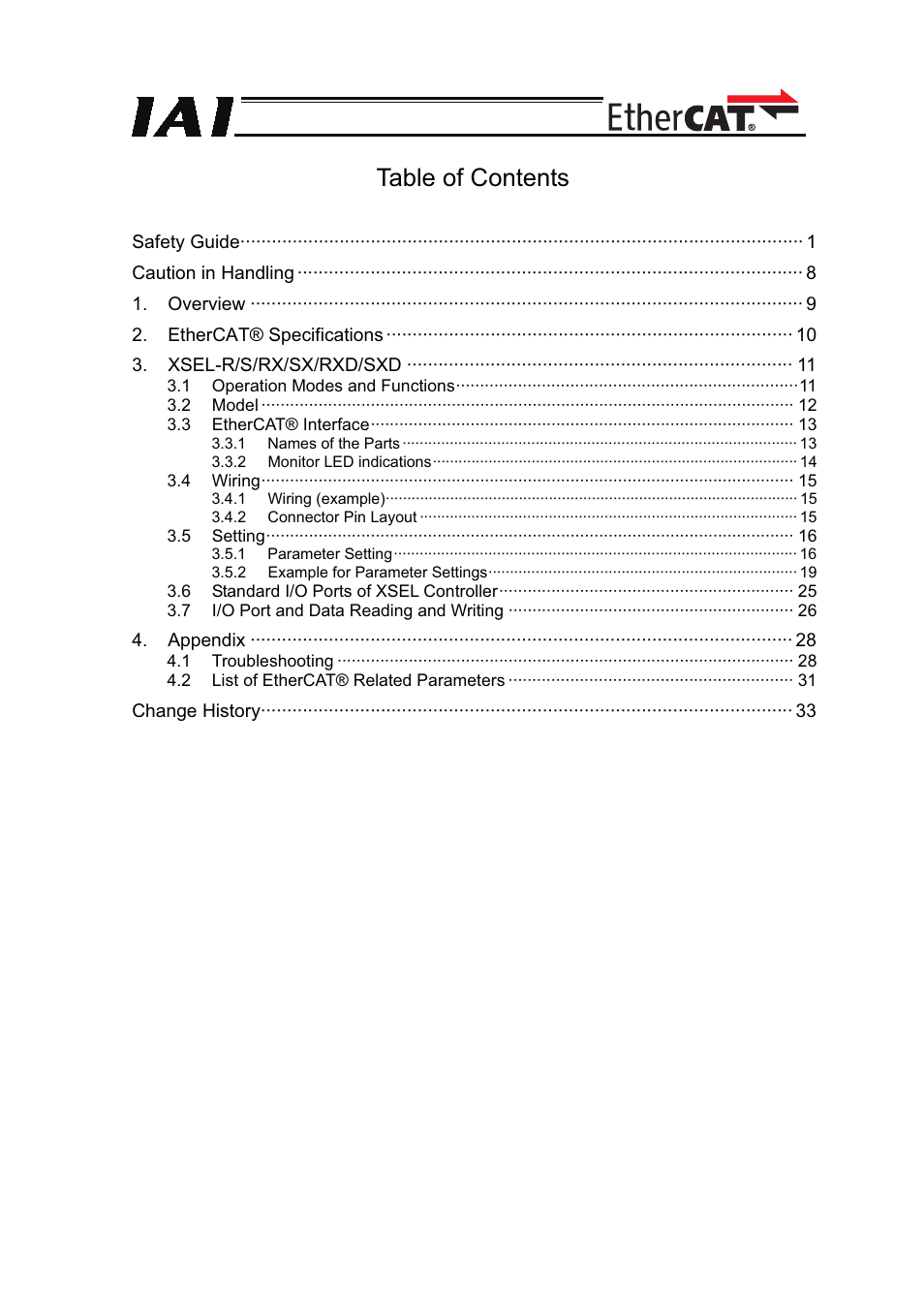 IAI America XSEL-S User Manual | Page 5 / 42