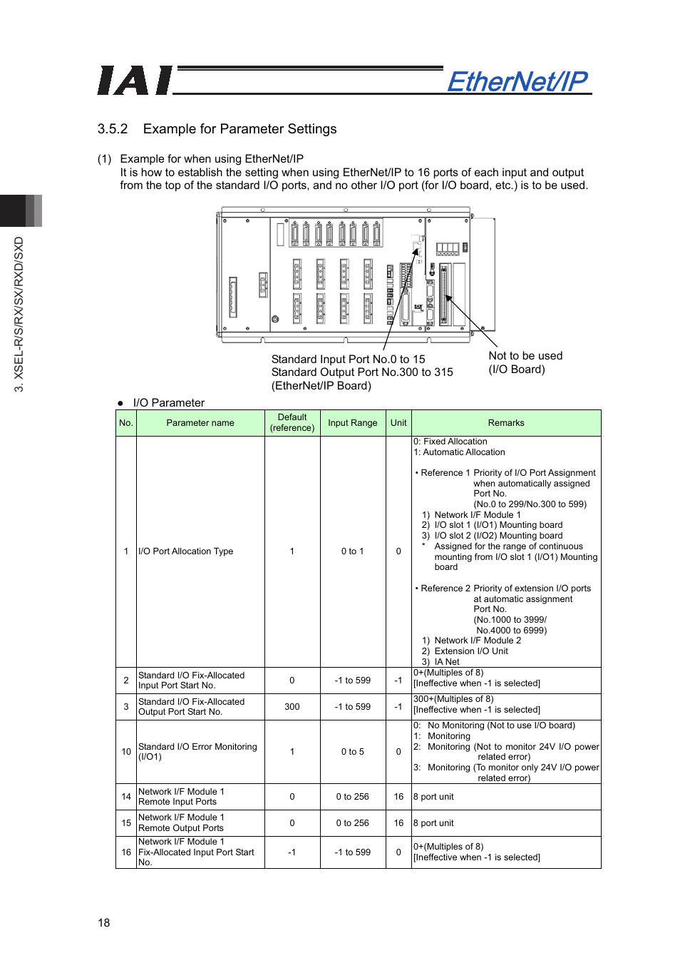 2 example for parameter settings | IAI America XSEL-S User Manual | Page 24 / 48