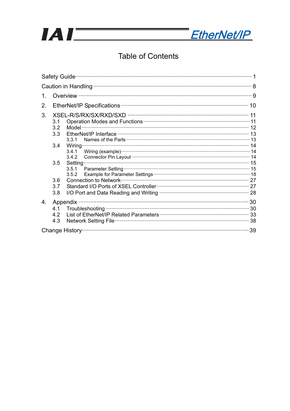 IAI America XSEL-S User Manual | Page 5 / 48
