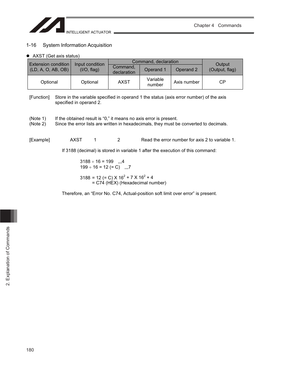 IAI America TT-C3 User Manual | Page 190 / 364