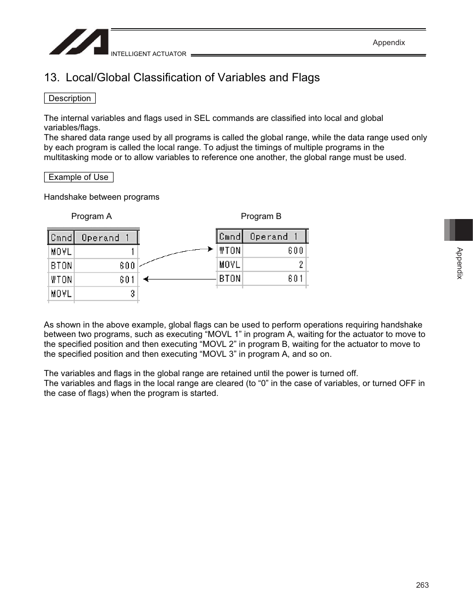 Local/global classification of variables and flags | IAI America TT-C3 User Manual | Page 273 / 364