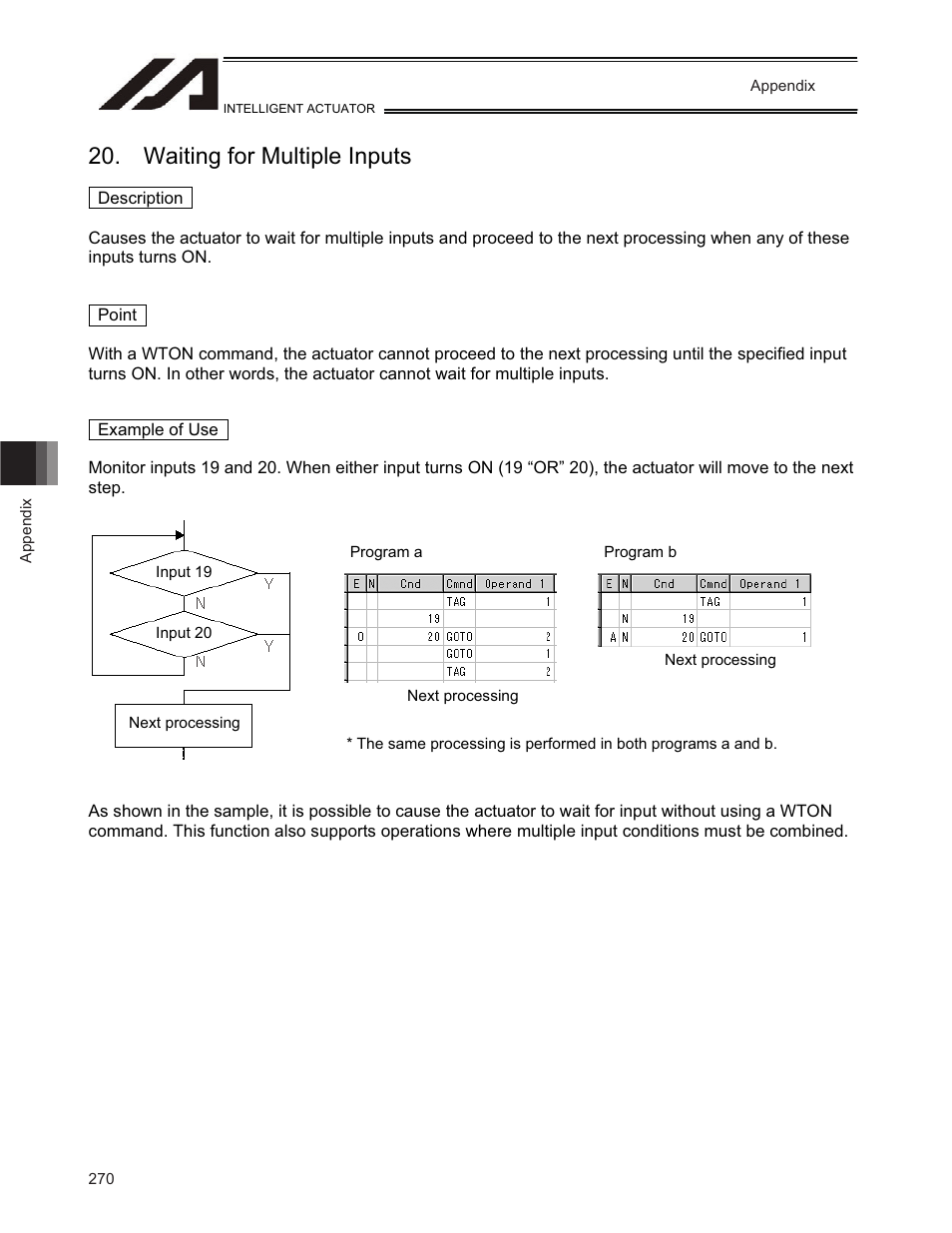 Waiting for multiple inputs | IAI America TT-C3 User Manual | Page 280 / 364