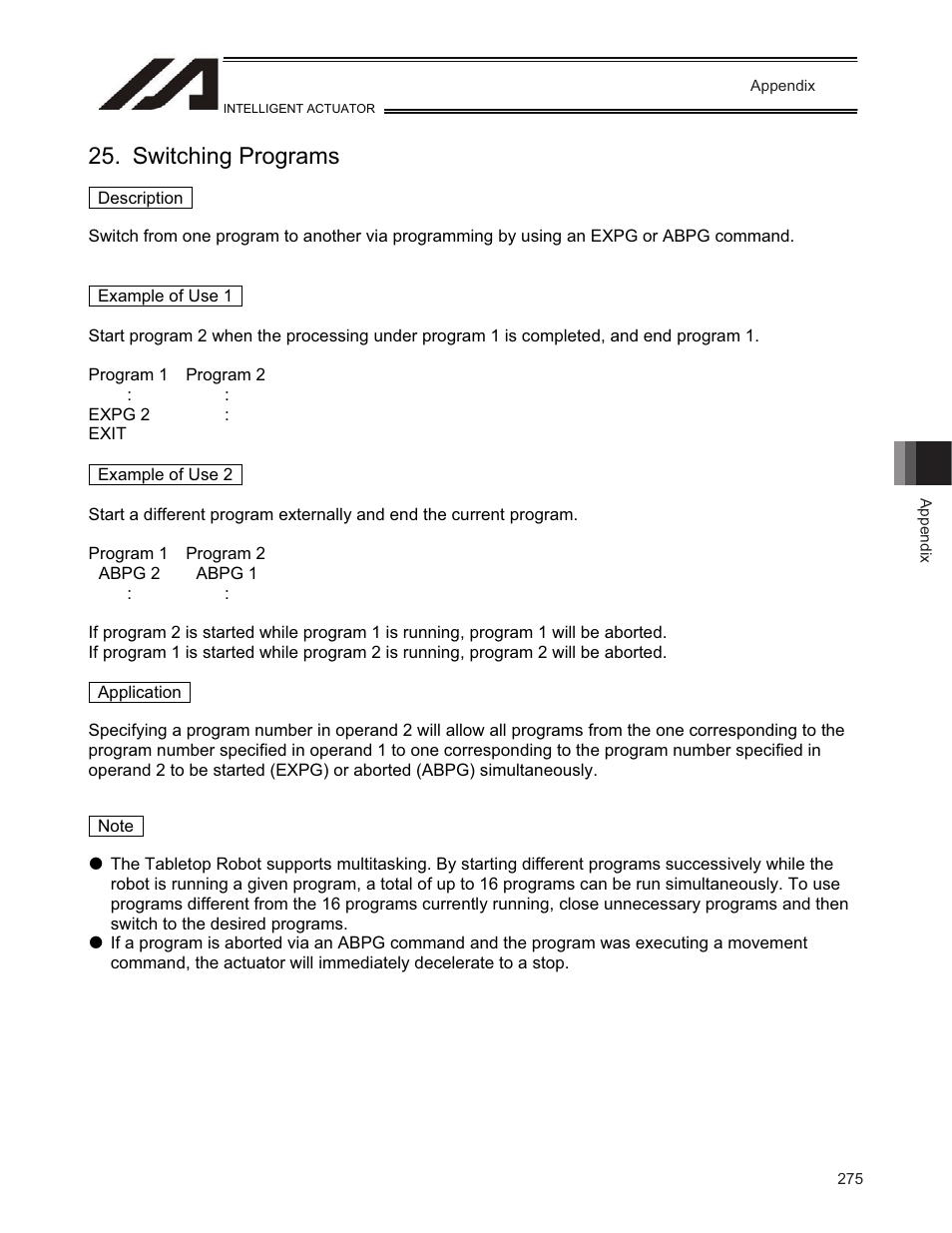 Switching programs | IAI America TT-C3 User Manual | Page 285 / 364