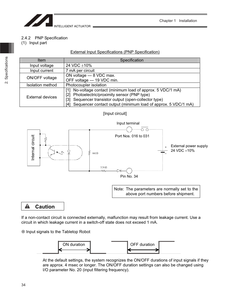 Caution | IAI America TT-C3 User Manual | Page 44 / 364