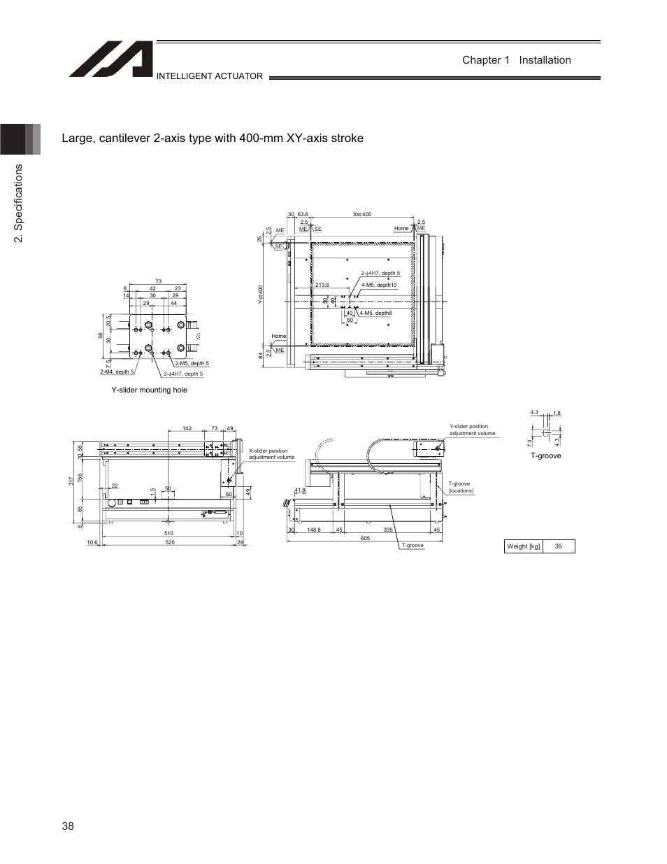 Chapter 1 installation 2. speci ¿ cations, Intelligent actuator | IAI America TT-C3 User Manual | Page 48 / 364