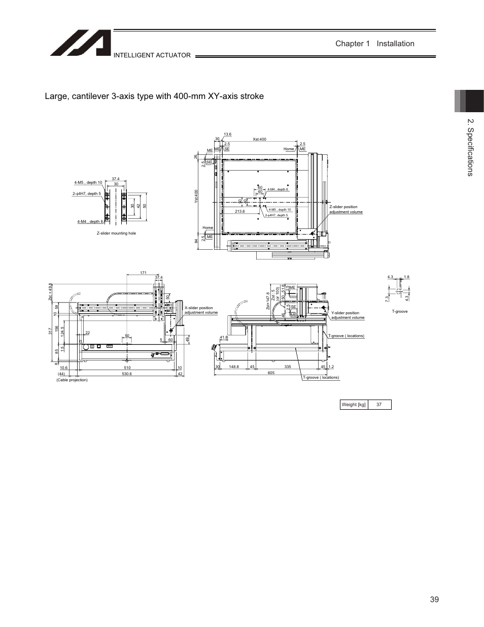 Chapter 1 installation 2. speci ¿ cations, Intelligent actuator | IAI America TT-C3 User Manual | Page 49 / 364