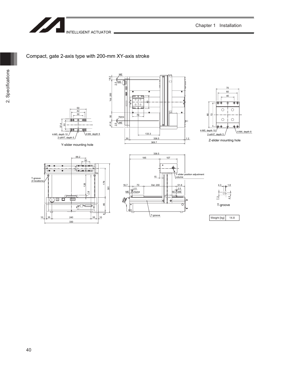 Chapter 1 installation 2. speci ¿ cations, Intelligent actuator | IAI America TT-C3 User Manual | Page 50 / 364