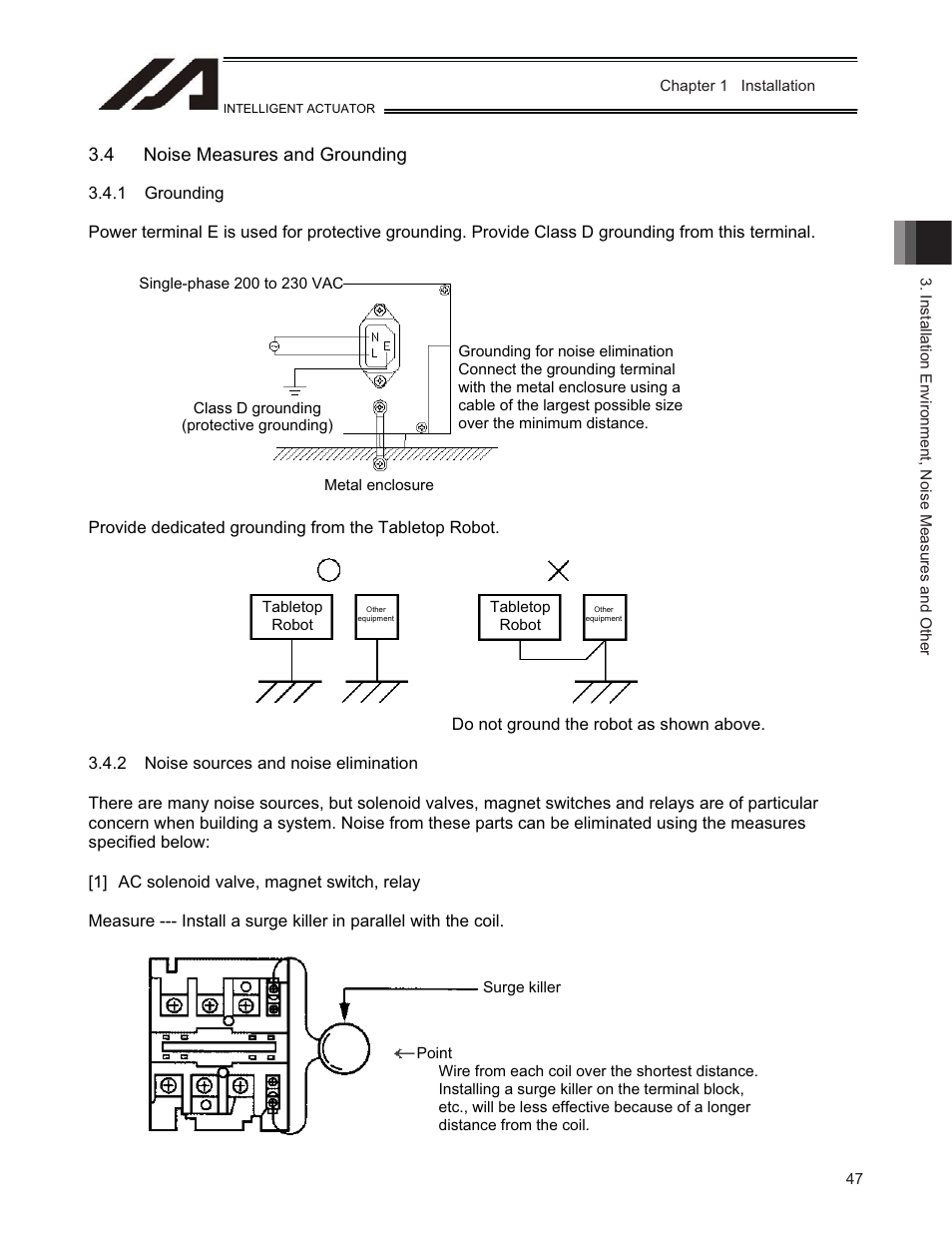 4 noise measures and grounding | IAI America TT-C3 User Manual | Page 57 / 364